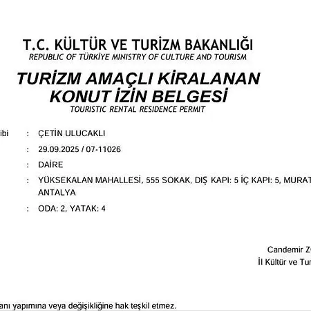 Apartmán 2 Bedroom Cozy Antalya