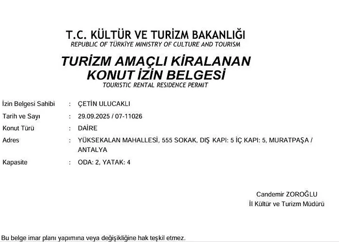 Daire 2 Bedroom Cozy Antalya